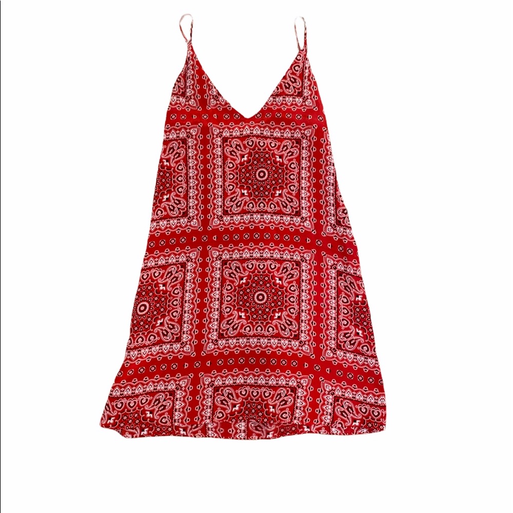 Red bandana slip dress